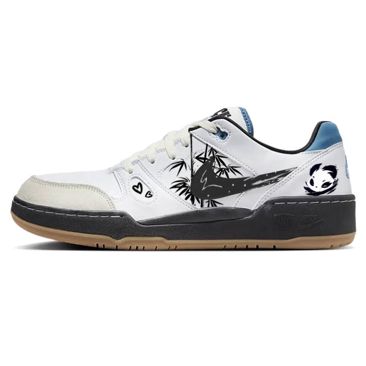 Nike Nike Full Force Slip Resistant Cushioning Abrasion Resistant Low top Skateboard Shoes Men's Black White Blue