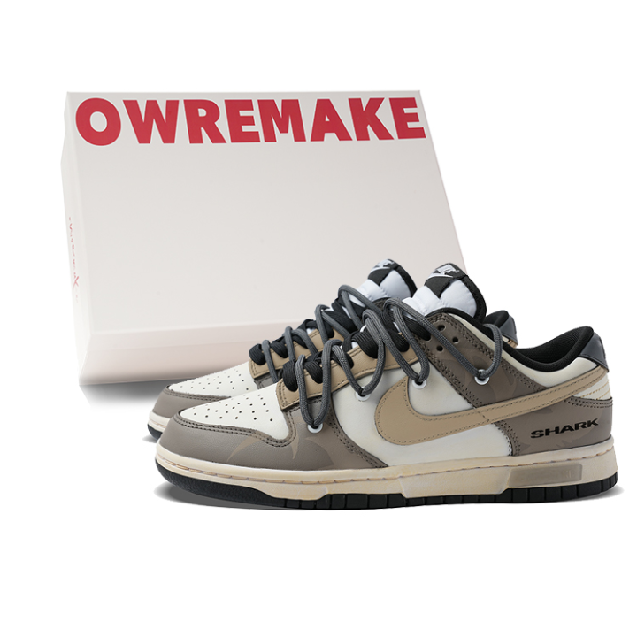Nike Nike Dunk Low top Skateboard Shoes Unisex Gray Brown