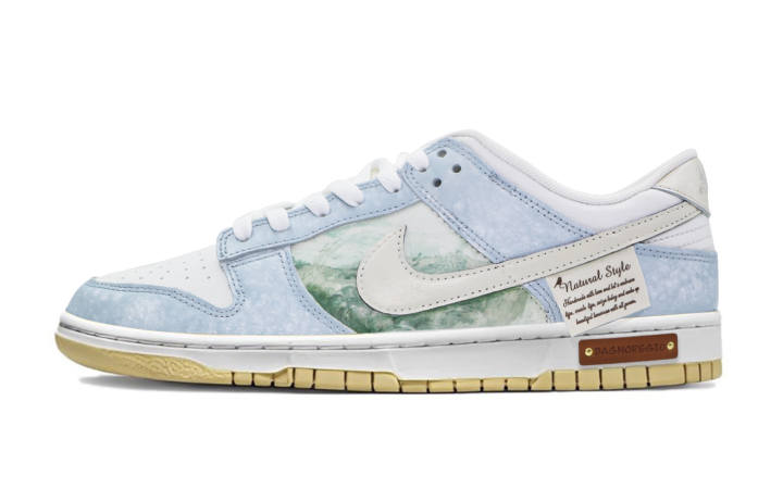 Nike Nike Dunk Low top Skateboard Shoes Men's Beige Blue