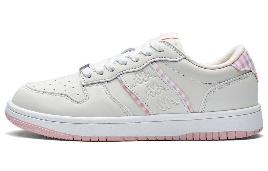 Kappa Neo Back to Back Height Increasing Lightweight Low top Skateboard Shoes Women's Winter White Milk Tea Pink