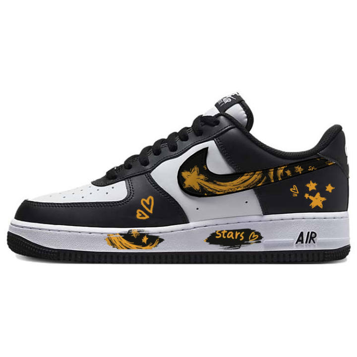 Nike Nike Air Force 1 Slip Resistant, Abrasion Resistant, Lightweight Low top Skateboard Shoes Unisex Black