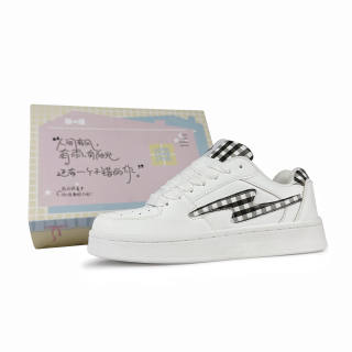 BKAE Slip Resistant, Abrasion Resistant, Lightweight Low top Skateboard Shoes Unisex White Black