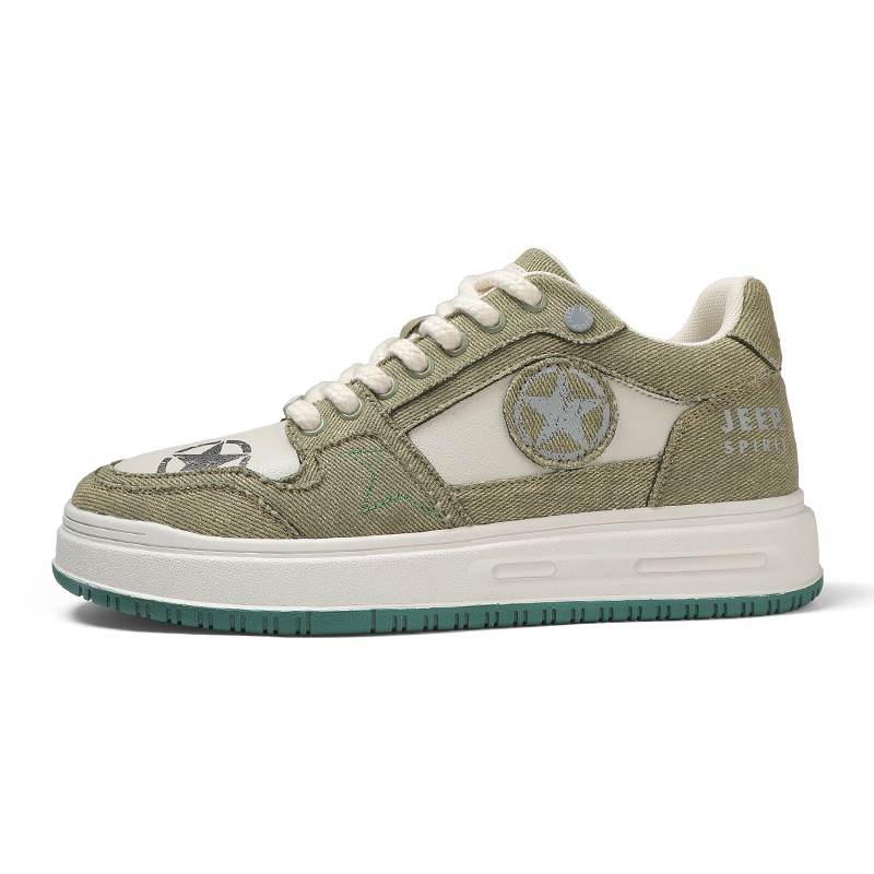 JEEP SPIRIT Cushioning Height Increasing Abrasion Resistant Lightweight Breathable Low top Skateboard Shoes Men's
