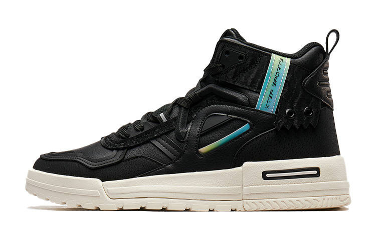 XTEP Synthetic Leather, Textile Slip Resistant Slip Resistant High top Skateboard Shoes Men's