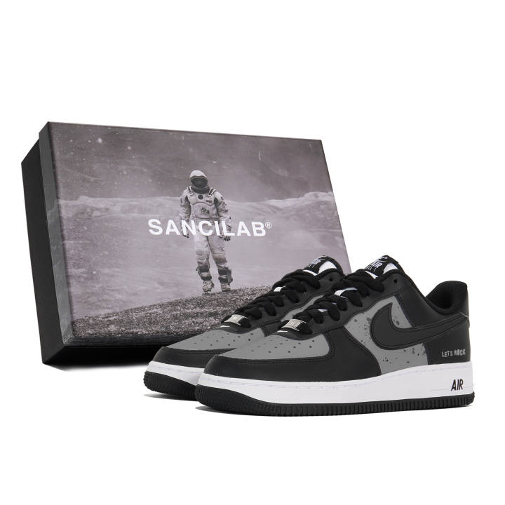 Nike Nike Air Force 1 Slip Resistant, Abrasion Resistant, Lightweight Low top Skateboard Shoes Unisex Black Gray