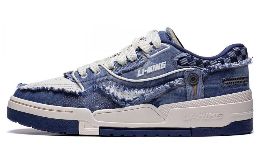 Li-Ning Li Ning 001 BTC PREMIUM Textile, Synthetic Leather Comfortable Slip Resistant Low top Skateboard Shoes Men's Navy
