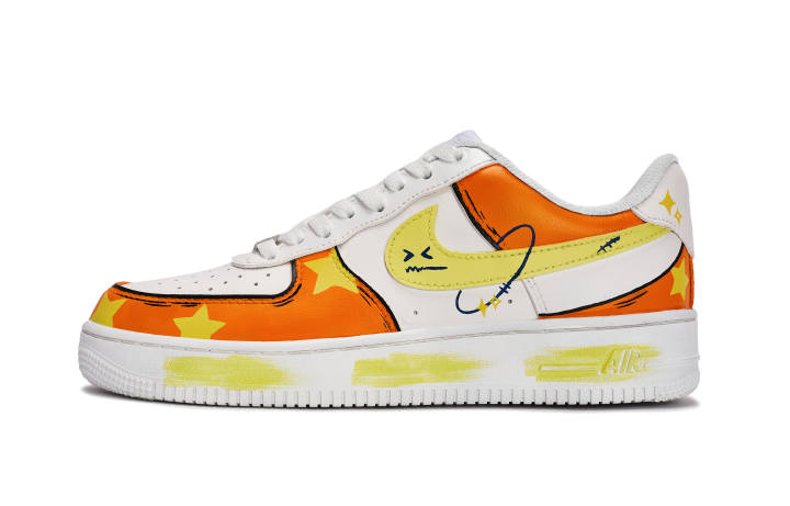 Nike Nike Air Force 1 Slip Resistant Abrasion Resistant Low top Skateboard Shoes Unisex Orange