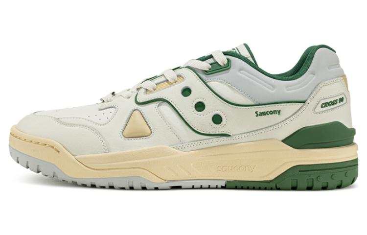 Saucony CROSS 90 Slip Resistant Abrasion Resistant Low top Skateboard Shoes Unisex White Green