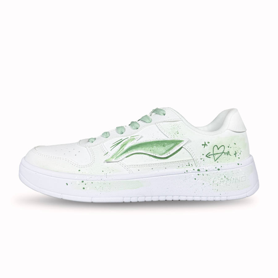Li-Ning Li Ning Cushioning Abrasion Resistant Breathable Low top Skateboard Shoes Men's White Green