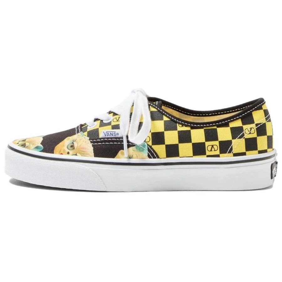 Vans x Valentino Authentic Skateboard Shoes Men's Black Yellow