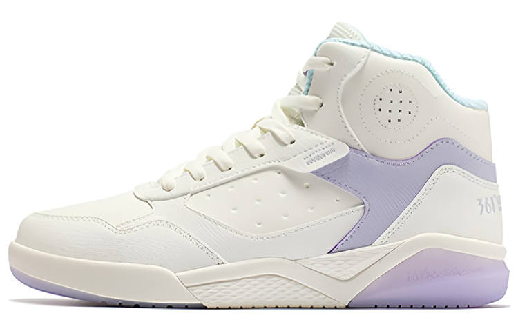 361° Slip Resistant, Abrasion Resistant, Breathable High top Skateboard Shoes Women's White Purple