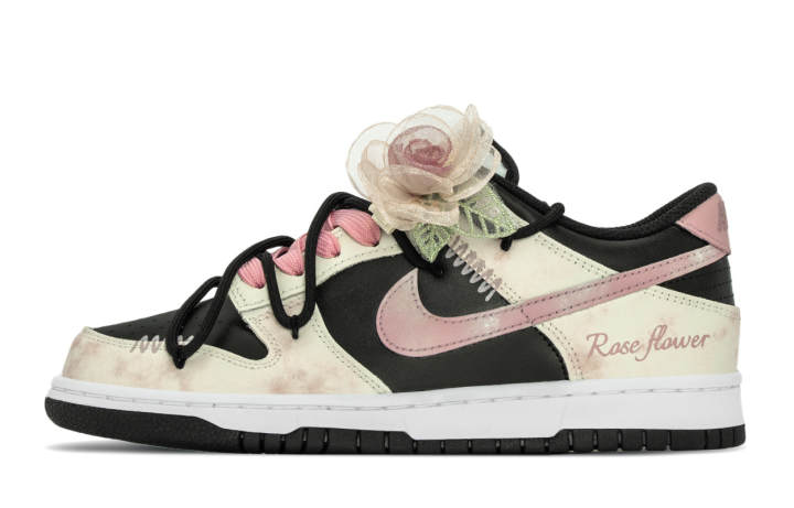 Nike Nike Dunk NikeDKL Leather Abrasion Resistant Abrasion Resistant Low top Skateboard Shoes Women's Black Pink Beige