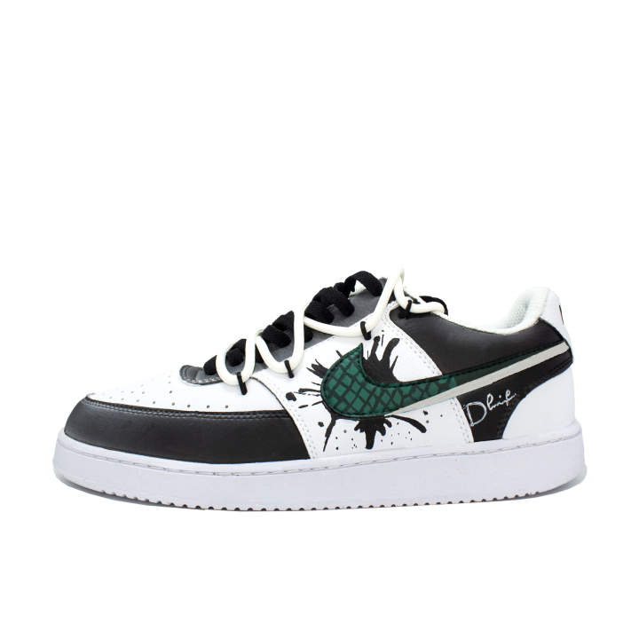 Nike Nike Court Vision Ink Splatter Graffiti Leather Abrasion Resistant Abrasion Resistant Low top Skateboard Shoes Unisex