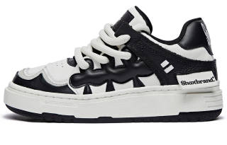 SHOOT BRAND Leather Low top Skateboard Shoes Unisex Black