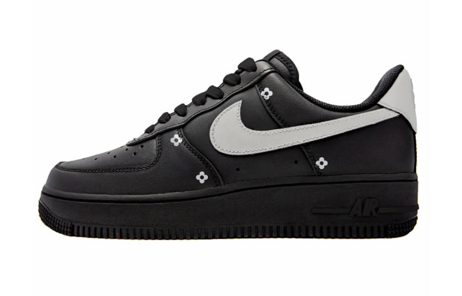 Nike Nike Air Force 1 Puppy Fragment Low top Skateboard Shoes Women's Black