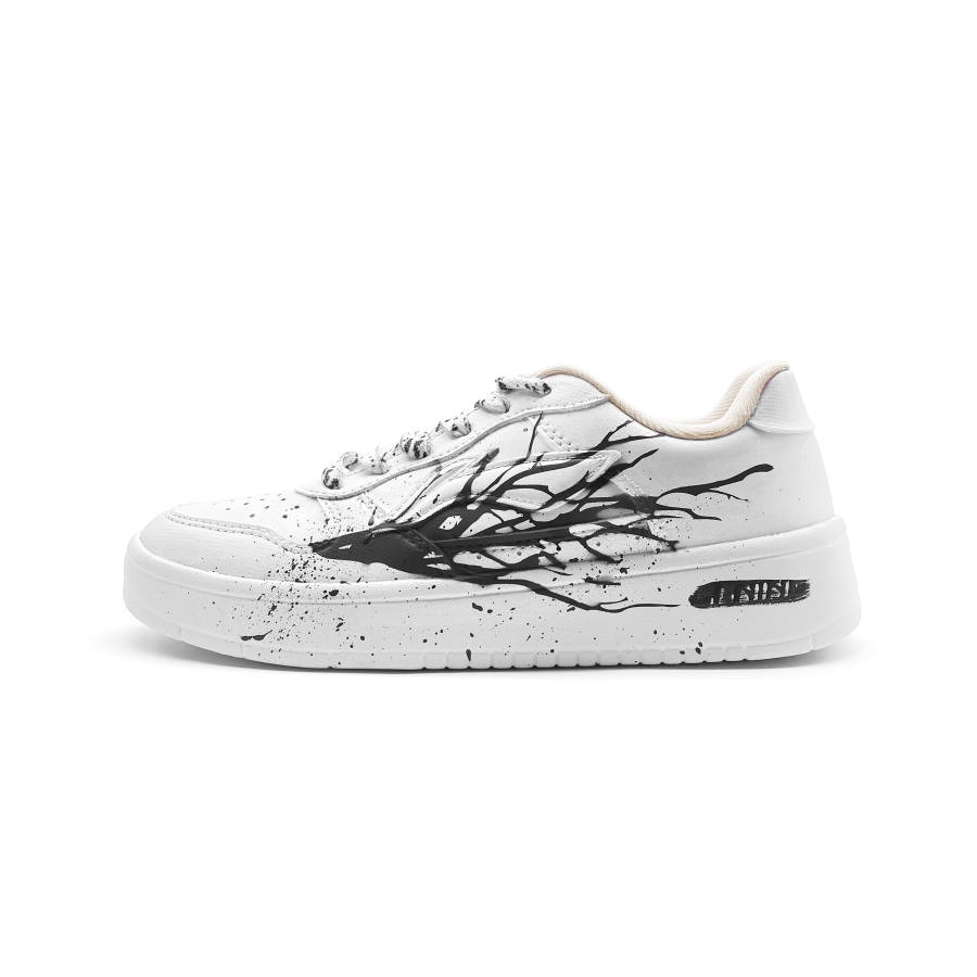 Li-Ning Li Ning Floating Boat Cushioning Slip Resistant Abrasion Resistant Low top Skateboard Shoes Unisex White