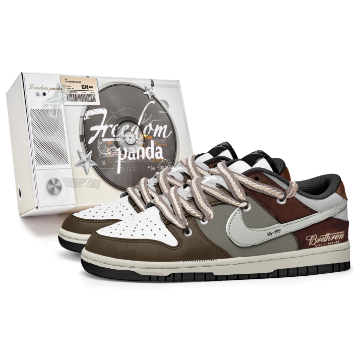 Nike Nike Dunk Slip Resistant Abrasion Resistant Low top Skateboard Shoes Unisex Brown White