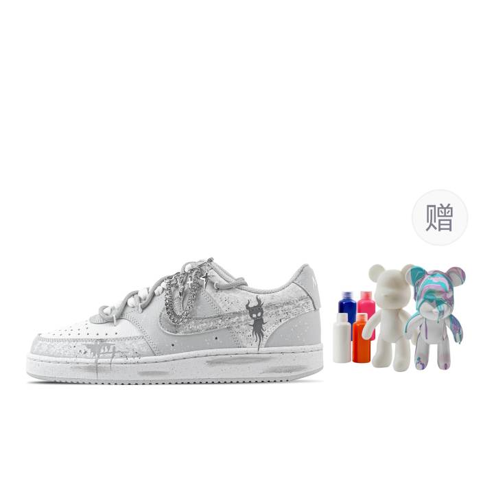 Nike Nike Court Vision Dull Ghost, Fluid Bear Abrasion Resistant Low top Skateboard Shoes Men's Light Gray