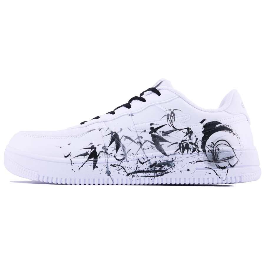 Erke Abrasion Resistant Breathable Low top Skateboard Shoes Men's White