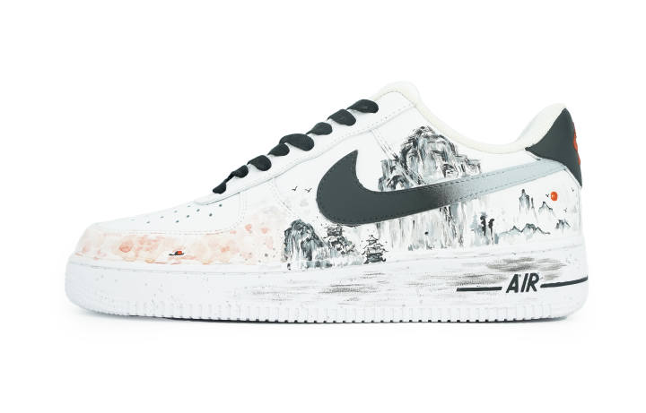 Nike Nike Air Force 1 Low top Skateboard Shoes Men's Black Ink