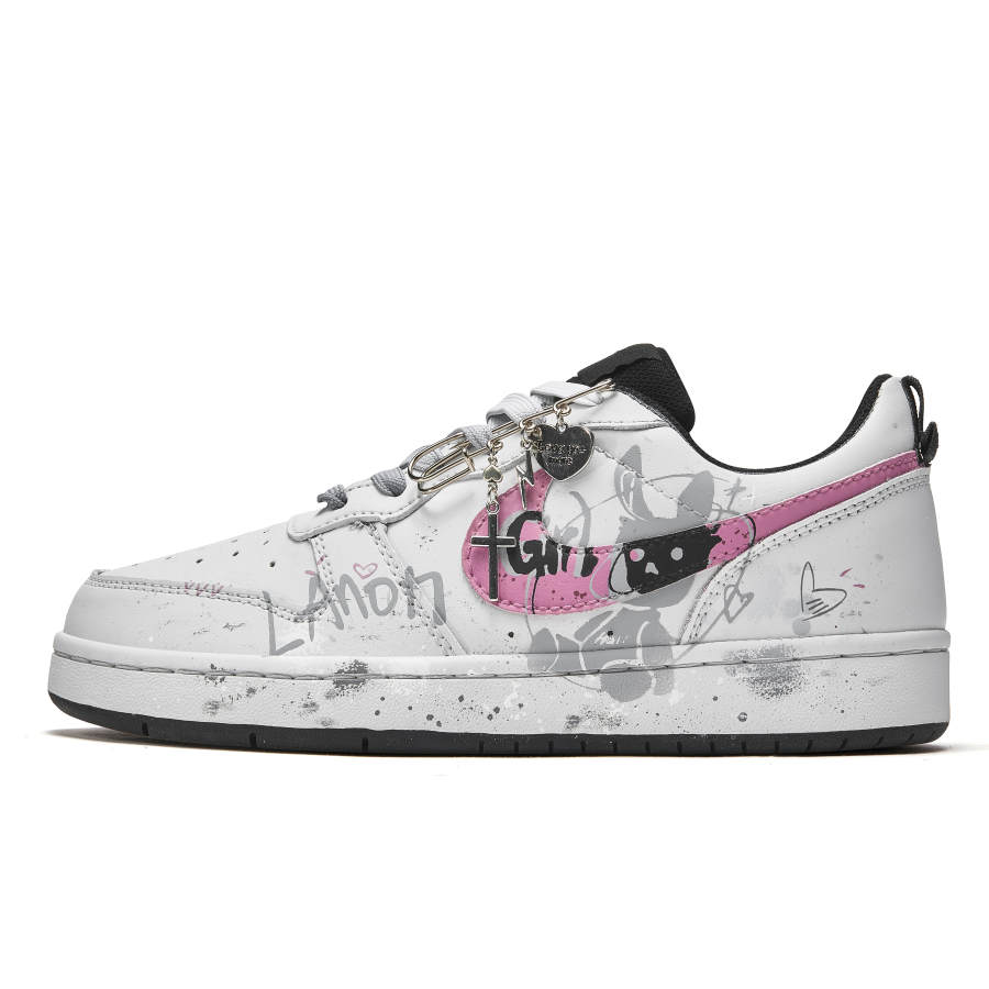 Nike Nike Court Borough Skateboard Shoes Women's Low Top Pink/White