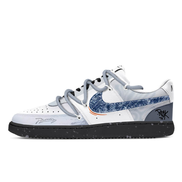 Nike Nike Court Vision 1 Slip Resistant Cushioning Low top Skateboard Shoes Men's Blue White