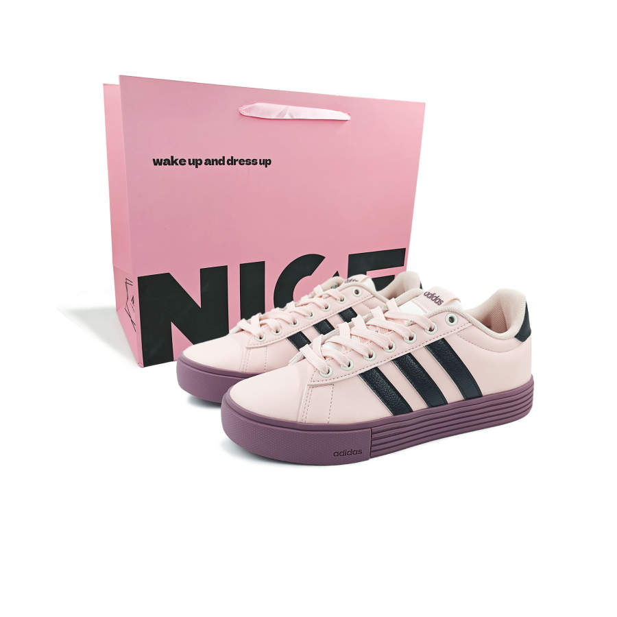 Adidas Adidas Daily 4.0 Slip Resistant Abrasion Resistant Low top Skateboard Shoes Unisex Black Pink
