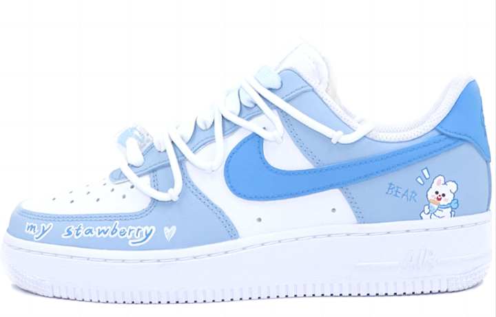 Nike Nike Air Force 1 Skateboard Shoes Women's Low Top Blue/White