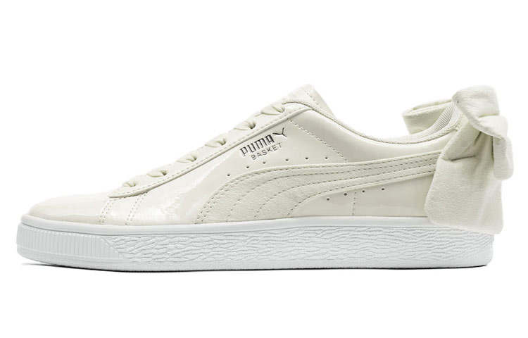 PUMA Basket Suede Bow Leisure Board Shoes Creamy/White Women's