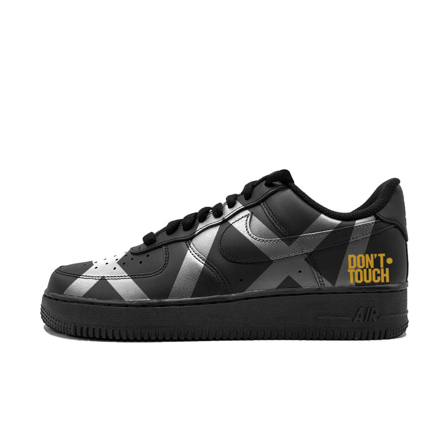 Nike Nike Air Force 1 Silver Alert Abrasion Resistant Low top Skateboard Shoes Unisex Black Silver