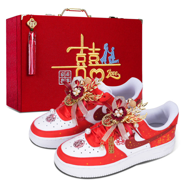 Nike Nike Air Force 1 Joyful Low top Skateboard Shoes Unisex Red