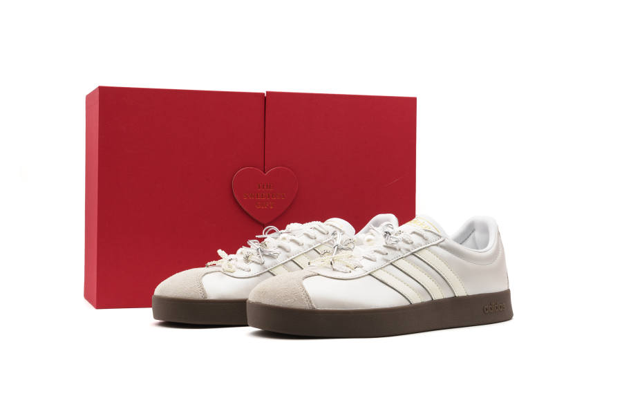 Adidas Adidas VL COURT 2.0 Abrasion Resistant Abrasion Resistant Low top Skateboard Shoes Unisex Silver
