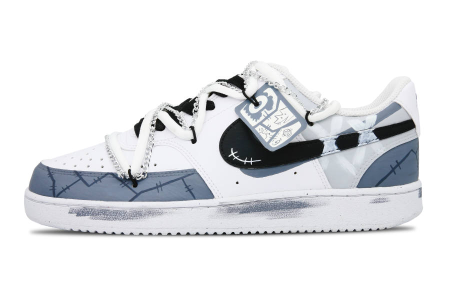 Nike Nike Court Vision 1 Low top Skateboard Shoes Men's White Blue