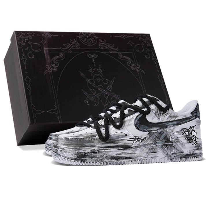 Nike Nike Air Force 1 Low top Skateboard Shoes Unisex Black White