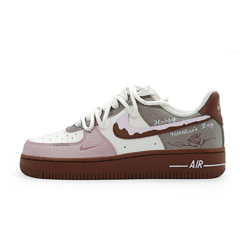 Nike Nike Air Force 1 REGO Hot Dog Thermal Abrasion Resistant Low top Skateboard Shoes Unisex White Pink Brown Gray