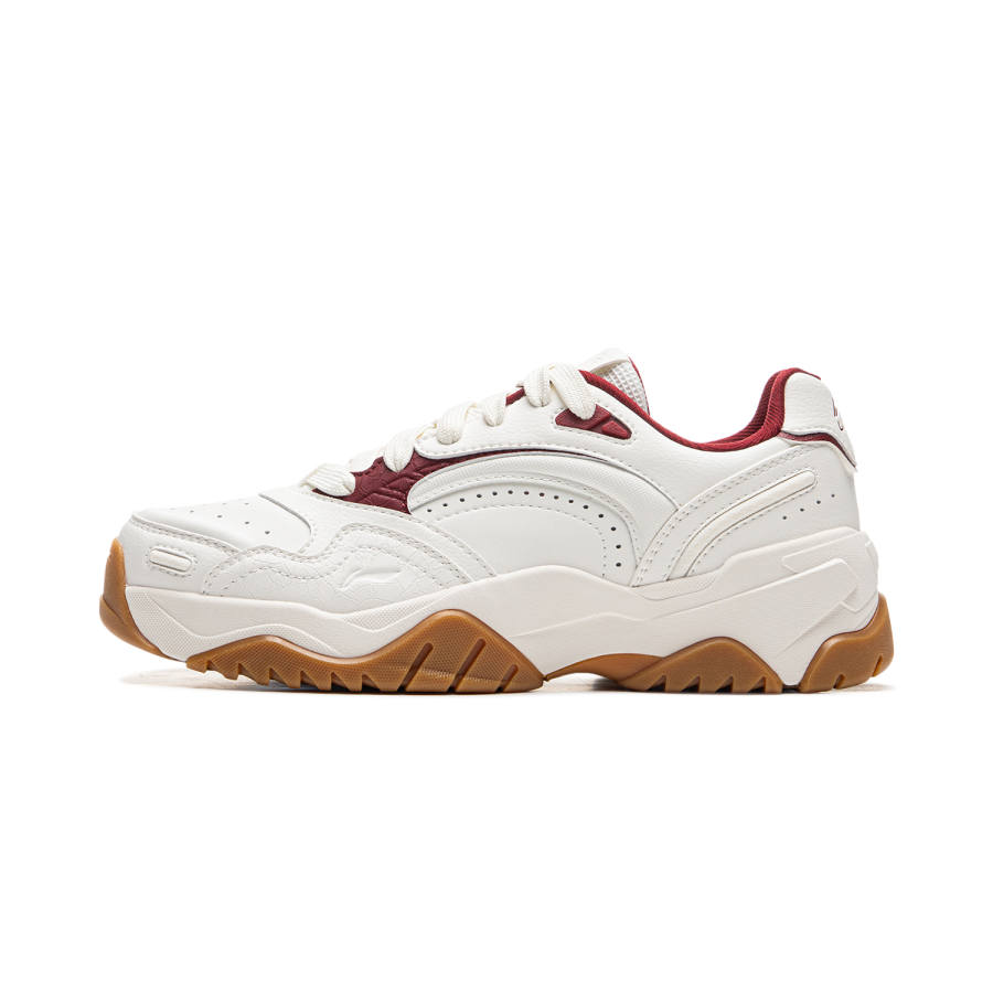 Li-Ning Li Ning Tianji 3 Slip Resistant, Abrasion Resistant, Lightweight Low top Skateboard Shoes Women's White Red