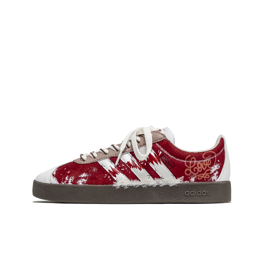 Adidas Neo Vl Court Classic P.M.S Can't Wait Anti Slip Wear Resistant Low Top Skateboard Shoes Unisex Red White