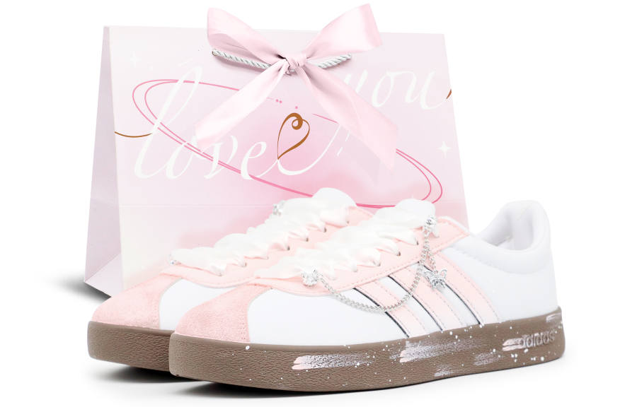 Adidas Adidas Vl Court Classic Low top Skateboard Shoes Unisex Pink White