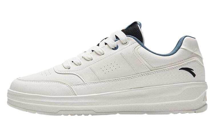 Anta Slip Resistant Cushioning Abrasion Resistant Low top Skateboard Shoes Men's White Black