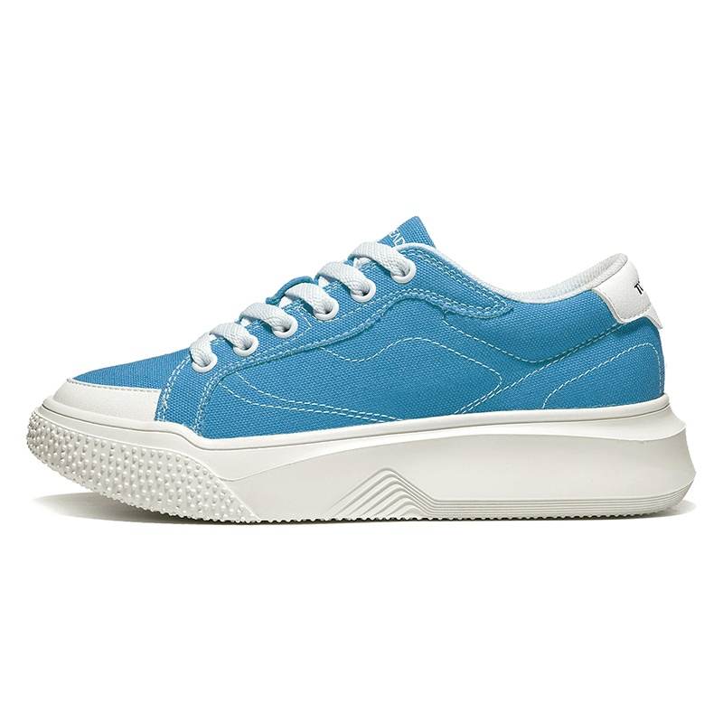 TOREAD Slip Resistant Cushioning Abrasion Resistant Lightweight Low top Skateboard Shoes Women's Haze Blue/Ivory White
