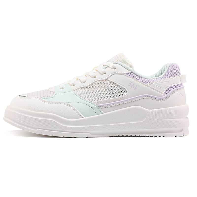 361° Slip Resistant Abrasion Resistant Low top Skateboard Shoes Women's White Purple Green