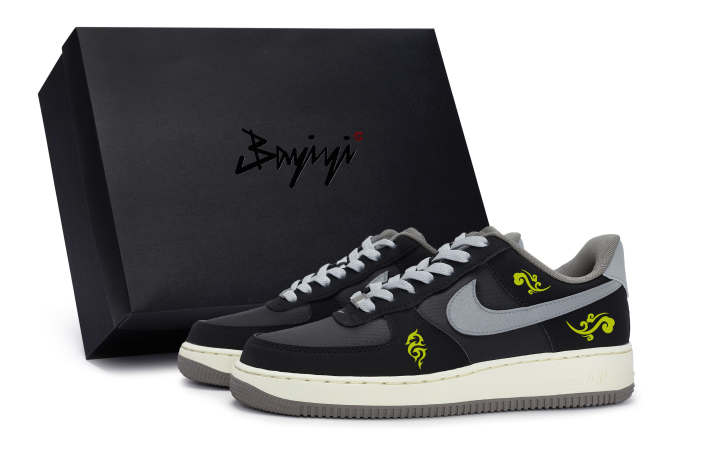 Nike Nike Air Force 1 Slip Resistant Abrasion Resistant Low top Skateboard Shoes Unisex Black Gray