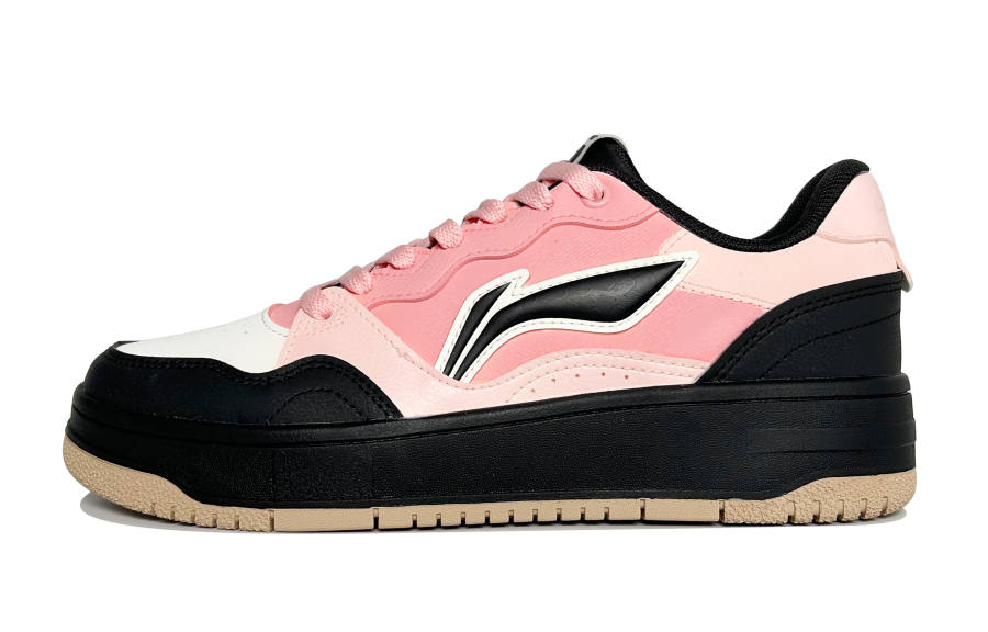Li-Ning Li Ning Tianji Soft Slip Resistant, Abrasion Resistant, Breathable Low top Skateboard Shoes Women's Black Pink