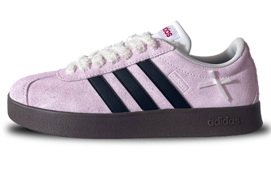 Adidas Neo VL Court Lifestyle Slip Resistant Abrasion Resistant Low top Skateboard Shoes Women's Pink Black
