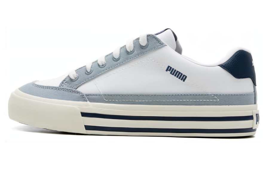 PUMA Court Classic Vulc Canvas Low top Skateboard Shoes Unisex White Blue