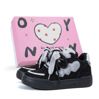 OYNN New Skateboard Shoes Women's Low Top Black