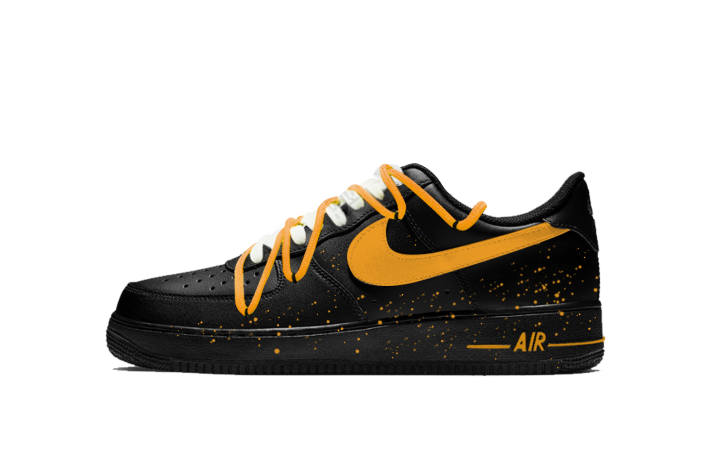 Nike Nike Air Force 1 Dark Night EDM 2.0 Abrasion Resistant Low top Skateboard Shoes Unisex Black Orange