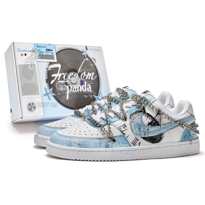 Nike Nike Court Vision 1 Slip Resistant Cushioning Low top Skateboard Shoes Men's Blue White
