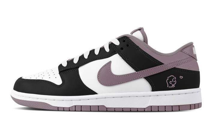 Nike Nike Dunk Dark Purple Heartbeat Leather Abrasion Resistant Low top Skateboard Shoes Unisex Black