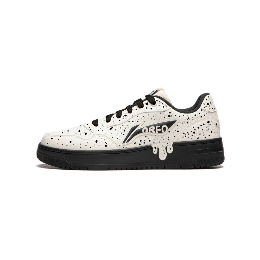 Li-Ning Li Ning Tianji Soft Slip Resistant Abrasion Resistant Low top Skateboard Shoes Women's Black White